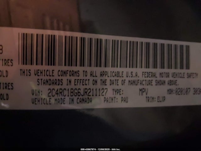 2018 CHRYSLER PACIFICA 2C4RC1BG6JR211127 Photo 8