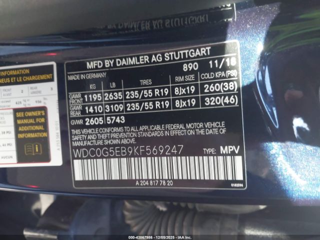 2019 MERCEDES-BENZ GLC 350E WDC0G5EB9KF569247 Photo 8