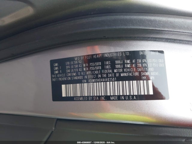 2010 SUBARU TRIBECA 4S4WX9HD4A4402501 Photo 8