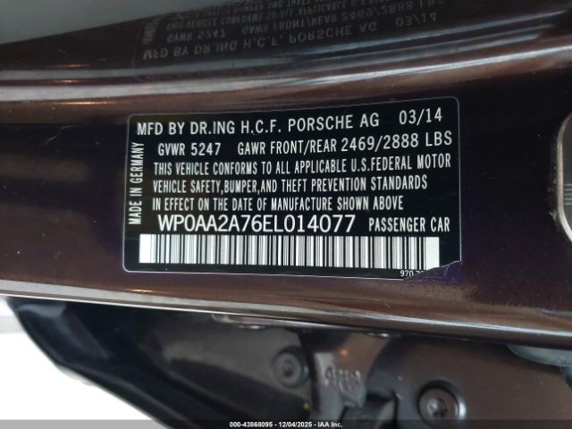 2014 PORSCHE PANAMERA WP0AA2A76EL014077 Photo 8