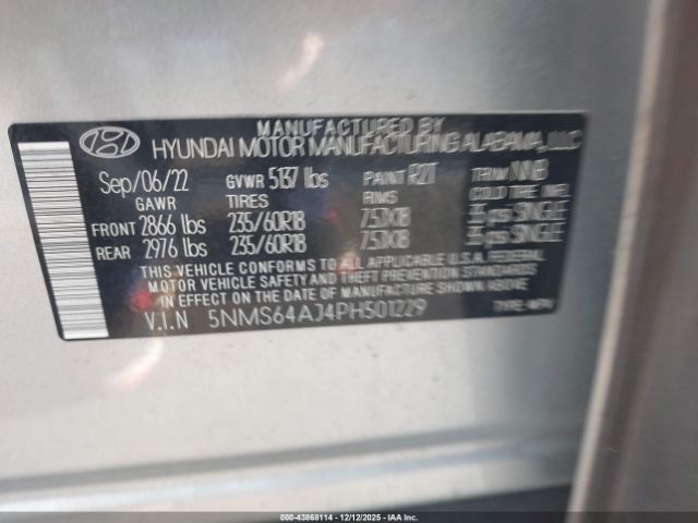 2023 HYUNDAI SANTA FE 5NMS64AJ4PH501229 Photo 8