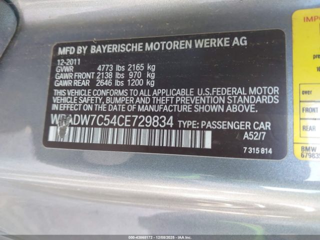 2012 BMW 328I WBADW7C54CE729834 Photo 8