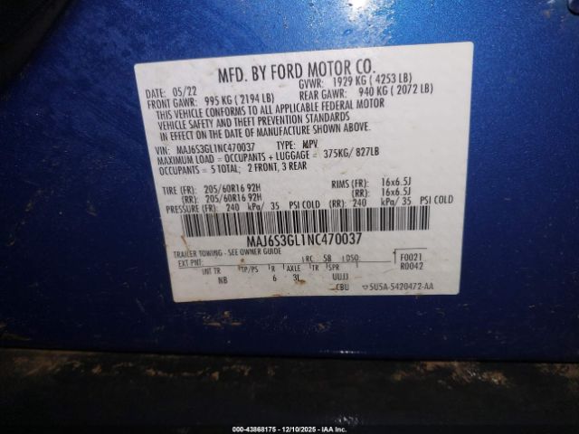 2022 FORD ECOSPORT MAJ6S3GL1NC470037 Photo 8