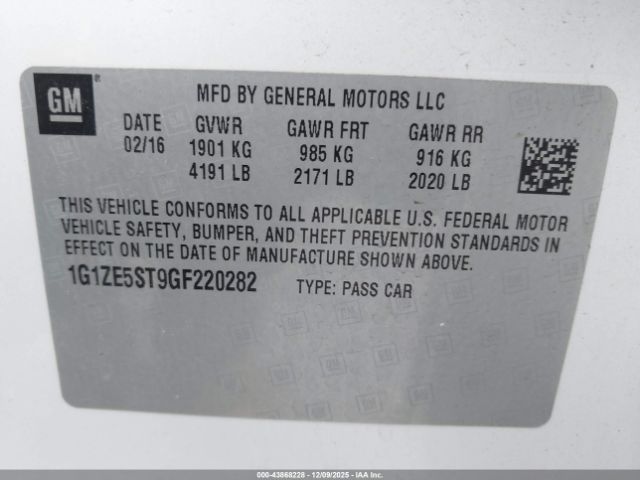 2016 CHEVROLET MALIBU 1G1ZE5ST9GF220282 Photo 8