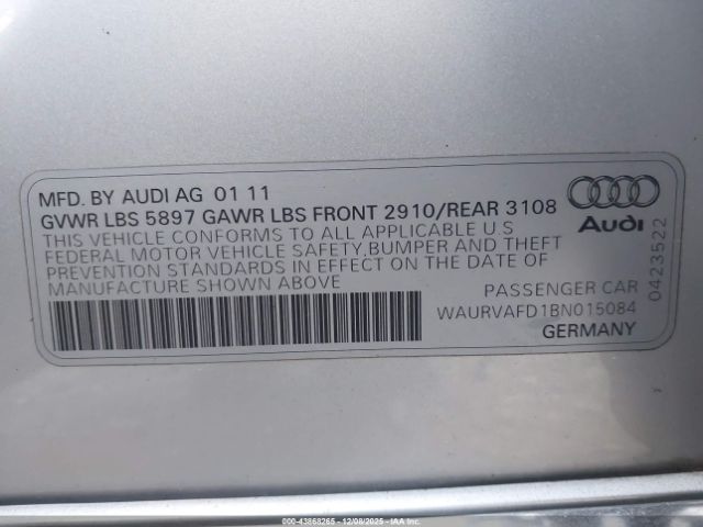 2011 AUDI A8 L WAURVAFD1BN015084 Photo 8