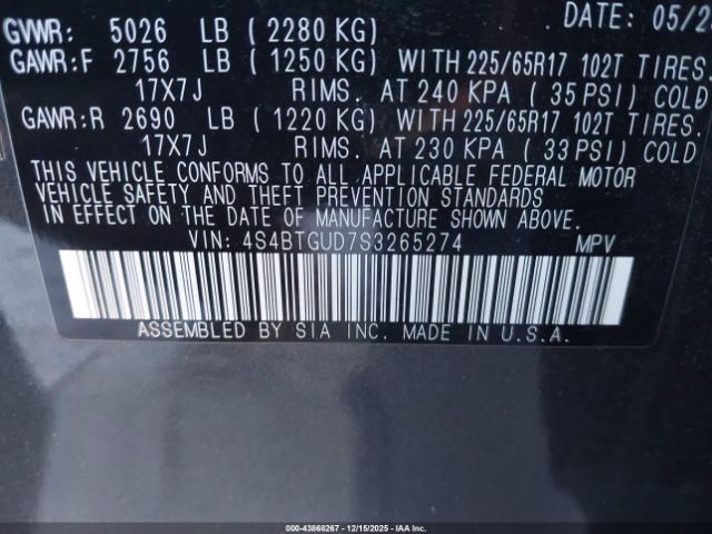 2025 SUBARU OUTBACK 4S4BTGUD7S3265274 Photo 8