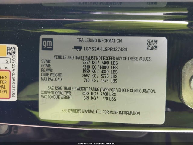 2023 CADILLAC ESCALADE 1GYS3AKL5PR127484 Photo 8