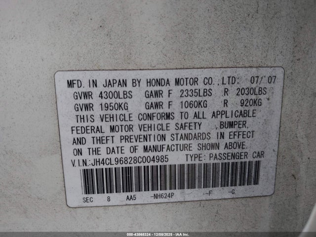 2008 ACURA TSX JH4CL96828C004985 Photo 8