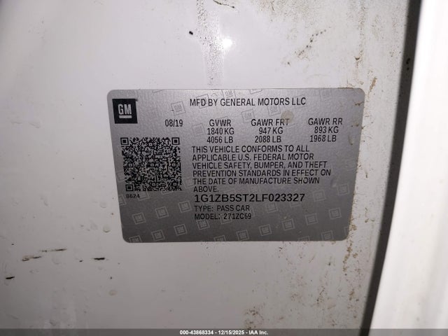1G1ZB5ST2LF023327 Chevrolet Malibu Fwd Ls