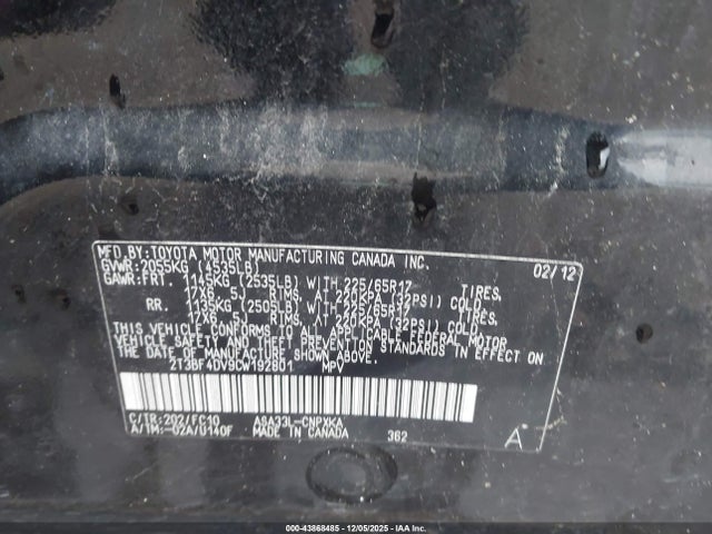 2012 TOYOTA RAV4 2T3BF4DV9CW192801 Photo 8