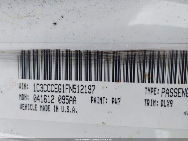 43868504 :رقم المزاد ، 1C3CCCEG1FN512197 vin ، 2015 Chrysler 200 C مزاد بيع