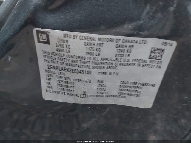 2GNALAEK2E6343149 Chevrolet EQUINOX LS