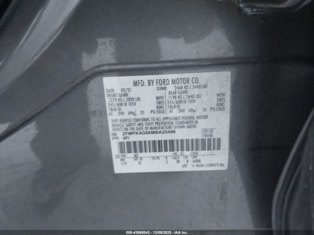 2021 FORD EDGE 2FMPK4G98MBA20498 Photo 8