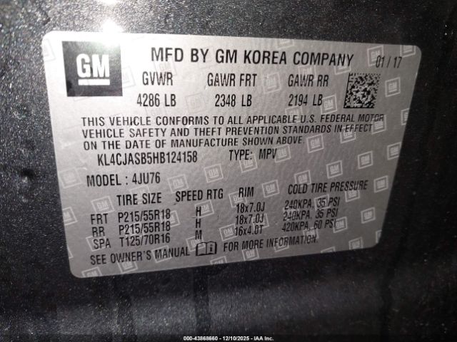 2017 BUICK ENCORE KL4CJASB5HB124158 Photo 8