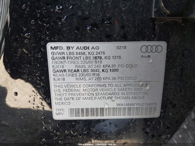 2018 AUDI Q5 WA1ANAFY0J2134970 Photo 8