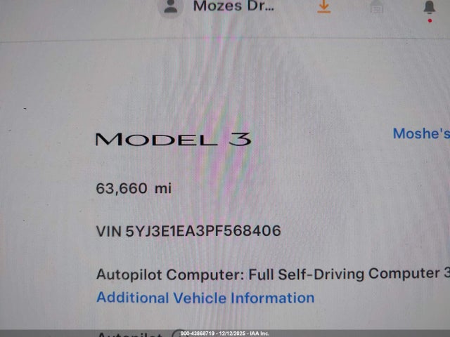 Tesla Model 3 Rear-wheel Drive 2023 5YJ3E1EA3PF568406 Image 14