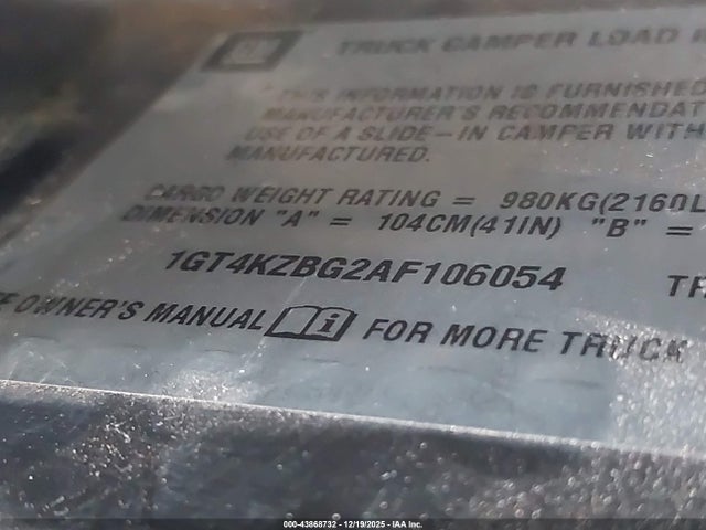 2010 GMC SIERRA 2500HD 1GT4KZBG2AF106054 Photo 8