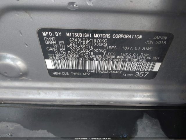 2016 MITSUBISHI OUTLANDER SPORT JA4AP3AW2GZ056462 Photo 8