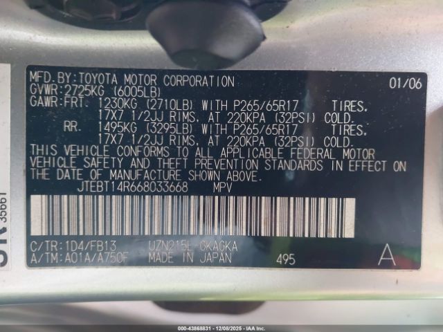 2006 TOYOTA 4RUNNER JTEBT14R668033668 Photo 8