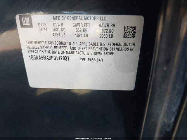 2015 CADILLAC ATS 1G6AA5RA3F0112037 Photo 8