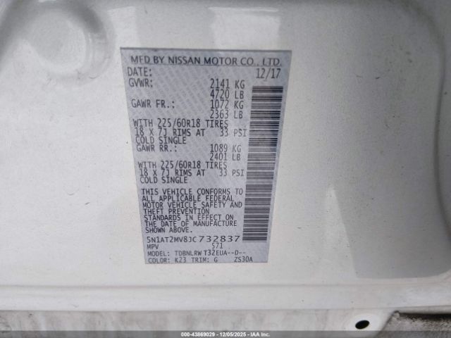 2018 NISSAN ROGUE 5N1AT2MV8JC732837 Photo 8