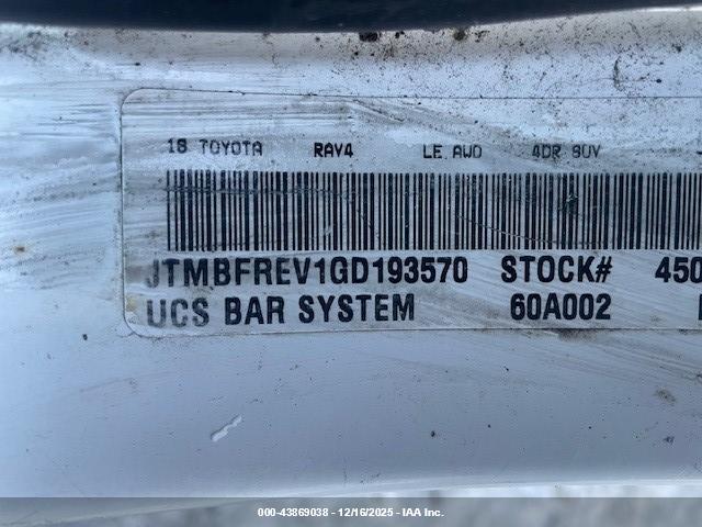 Toyota RAV4 LE 2016 JTMBFREV1GD193570 Image 9