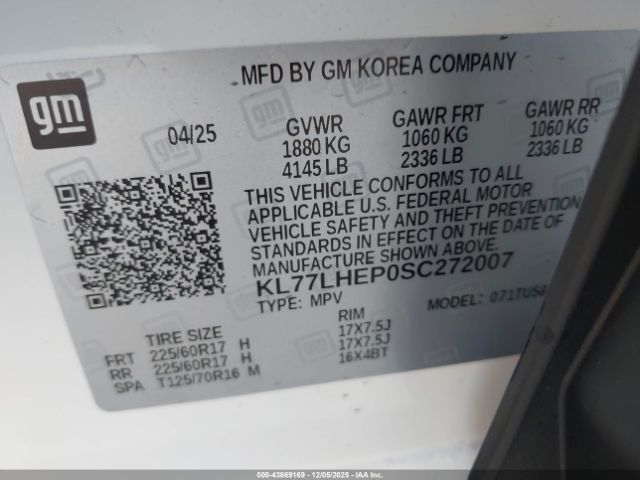 2025 CHEVROLET TRAX KL77LHEP0SC272007 Photo 8