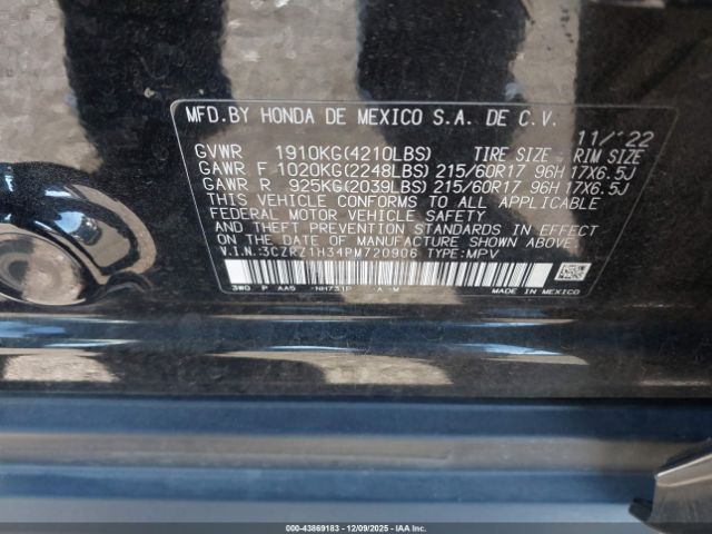 2023 HONDA HR-V 3CZRZ1H34PM720906 Photo 8