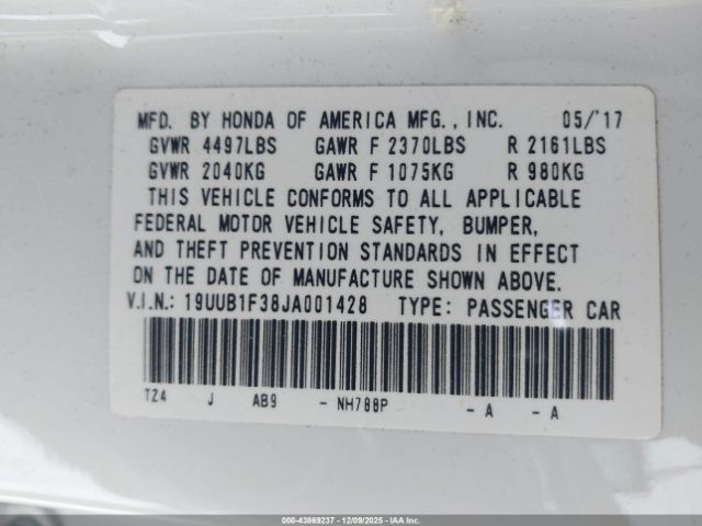 2018 ACURA TLX 19UUB1F38JA001428 Photo 8