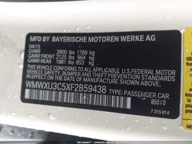 2015 MINI HARDTOP WMWXU3C5XF2B59438 Photo 8