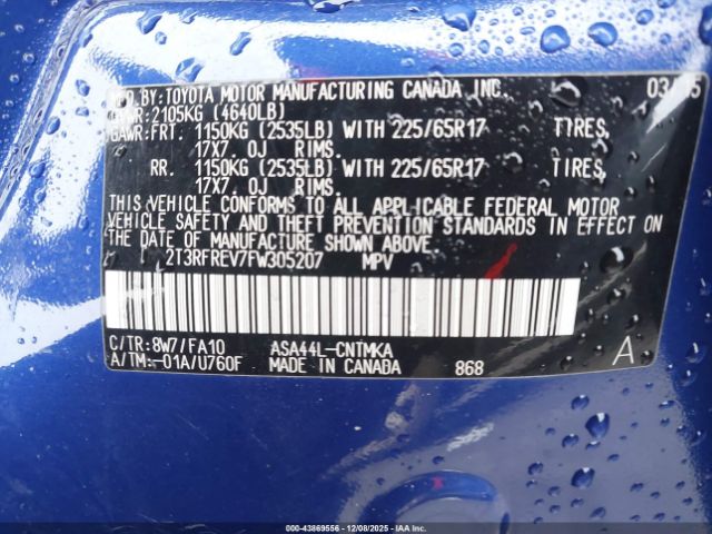 2015 TOYOTA RAV4 2T3RFREV7FW305207 Photo 8