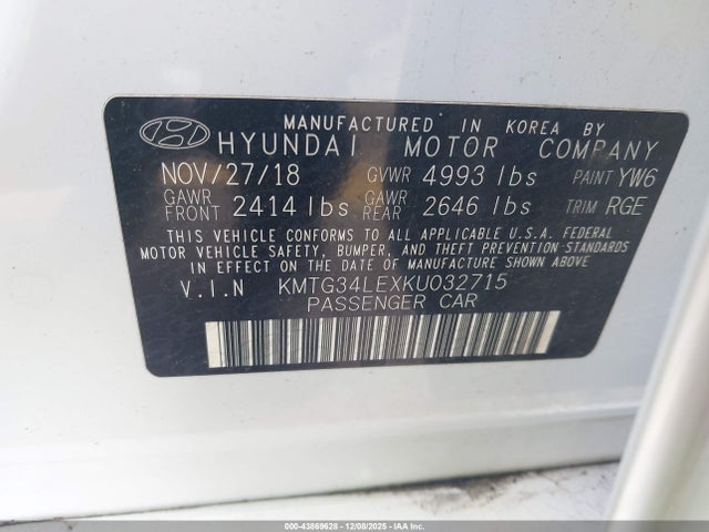 2019 GENESIS G70 KMTG34LEXKU032715 Photo 8