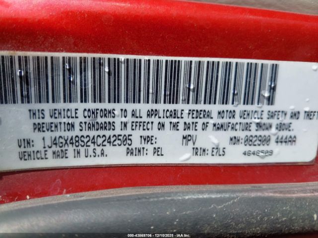 2004 JEEP GRAND CHEROKEE 1J4GX48S24C242505 Photo 8