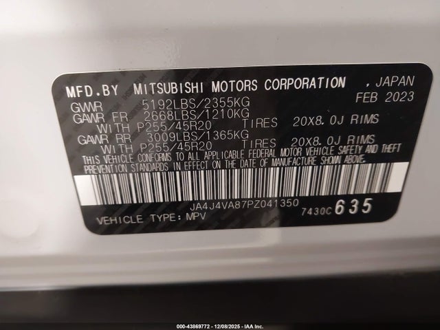 2023 MITSUBISHI OUTLANDER JA4J4VA87PZ041350 Photo 8