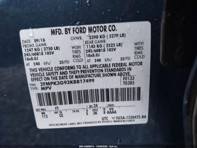 2019 FORD EDGE 2FMPK3G93KBB17499 Photo 8
