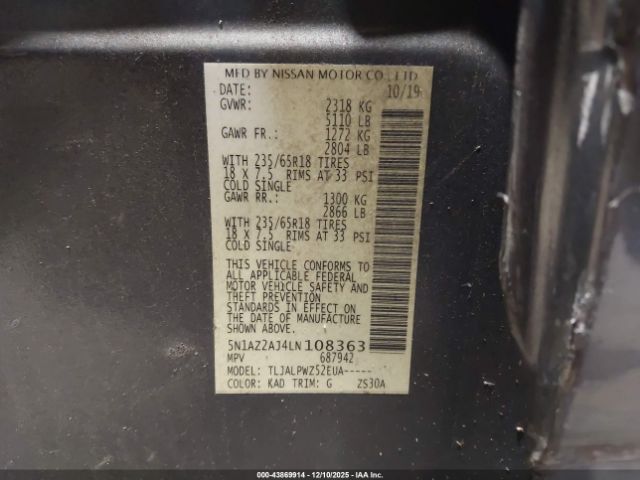 2020 NISSAN MURANO 5N1AZ2AJ4LN108363 Photo 8