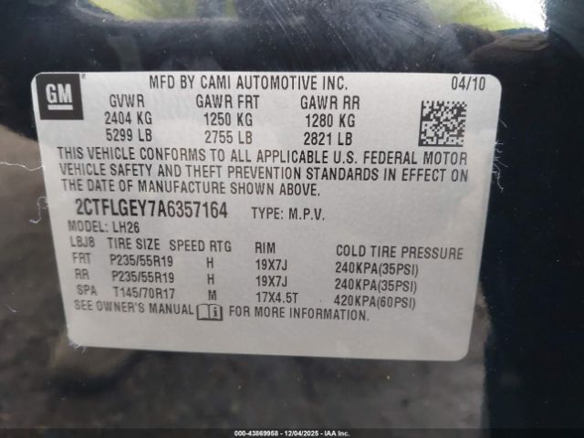 2010 GMC TERRAIN 2CTFLGEY7A6357164 Photo 8
