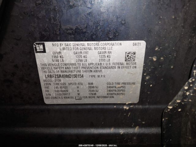 2021 BUICK ENVISION LRBFZSR49MD150154 Photo 8