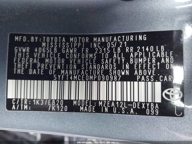 Toyota Corolla Xse 2021 5YFT4MCE0MP090987 Image 8