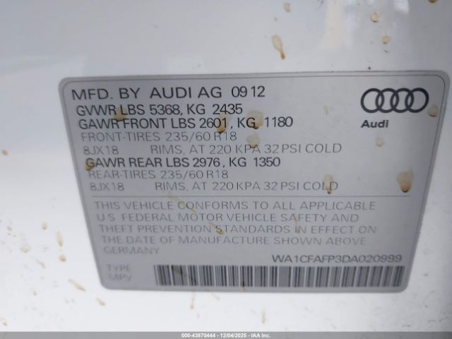 2013 AUDI Q5 WA1CFAFP3DA020999 Photo 8