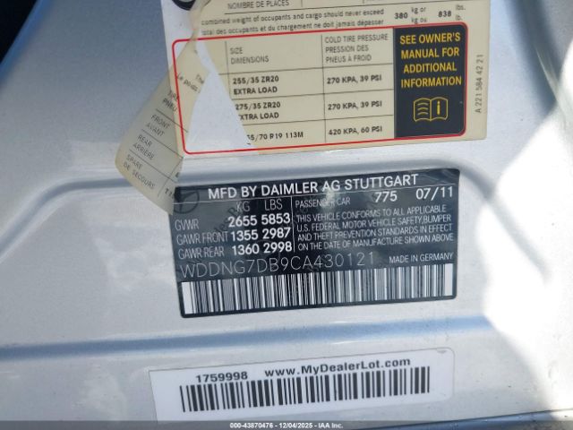 2012 MERCEDES-BENZ S 550 WDDNG7DB9CA430121 Photo 8