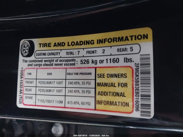 Продаж на аукціоні авто 2014 Ford Flex Se, vin: 2FMGK5B83EBD16096, номер лоту: 43870510