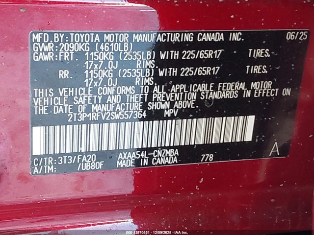 Toyota Rav4 Xle 2025 2T3P1RFV2SW557364 Image 9