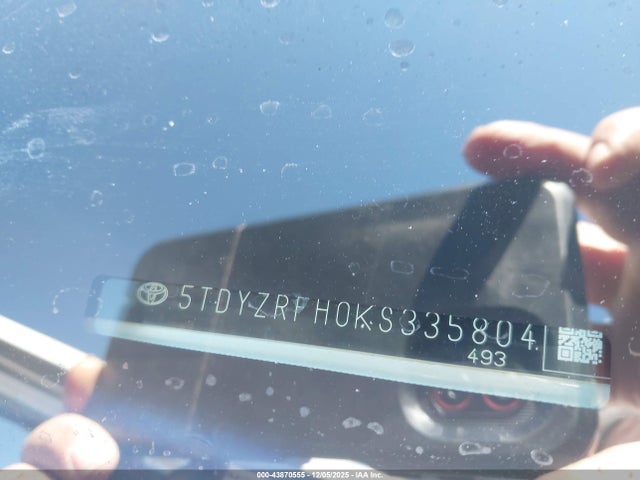 5TDYZRFH0KS335804 Toyota Highlander Limited Platinum