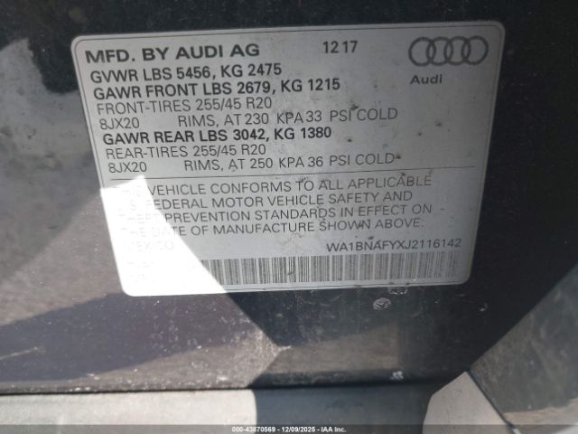 2018 AUDI Q5 WA1BNAFYXJ2116142 Photo 8