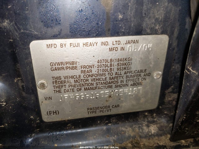 2005 SAAB 9-2X JF4GG61605H054187 Photo 8