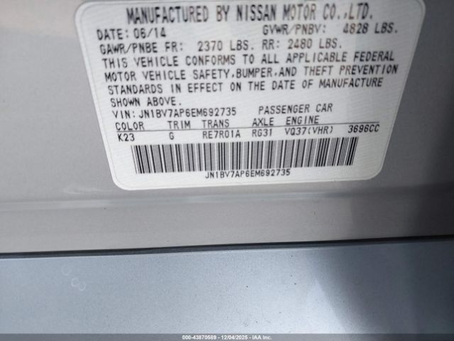 2014 INFINITI Q50 JN1BV7AP6EM692735 Photo 8