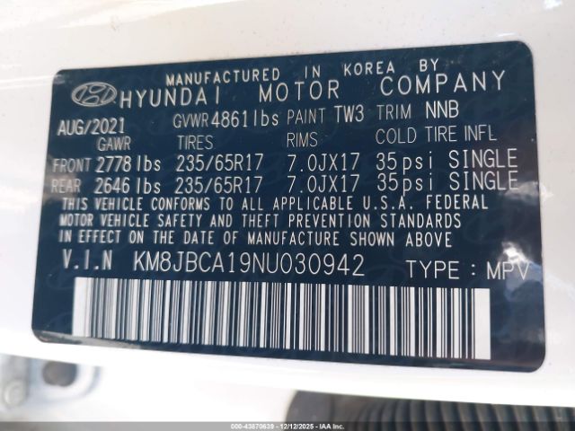 2022 HYUNDAI TUCSON HYBRID KM8JBCA19NU030942 Photo 8