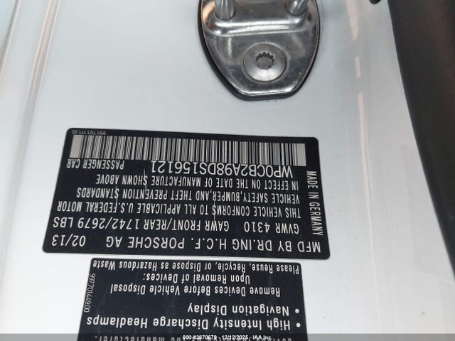 2013 PORSCHE 911 WP0CB2A98DS156121 Photo 8