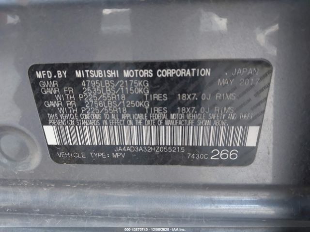 2017 MITSUBISHI OUTLANDER JA4AD3A32HZ055215 Photo 8